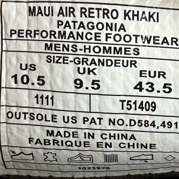 Patagonia Maui Air Retro Khaki Slip On Sneakers Everyday Casual Cozy Beige 10.5 main image 5